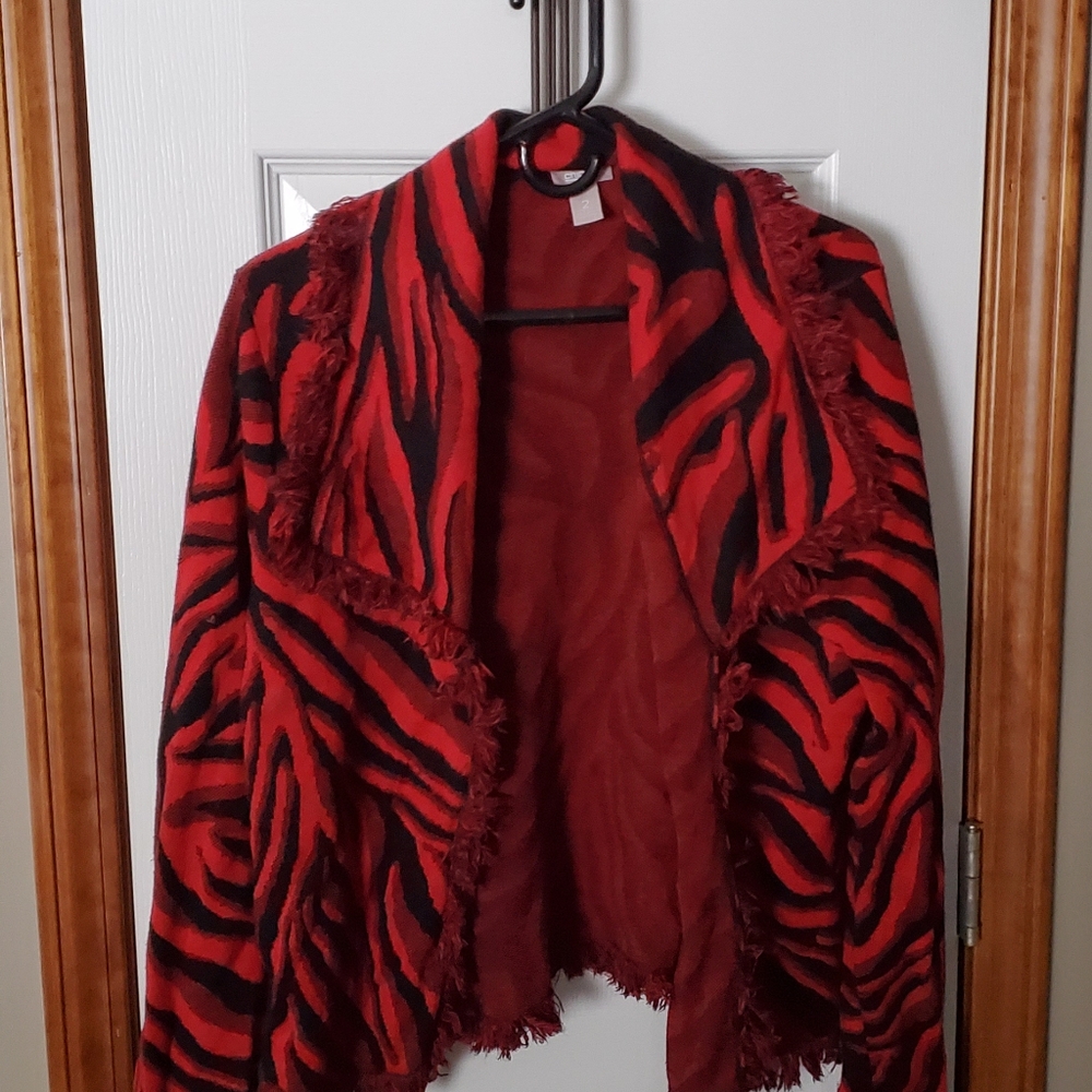Open front sweater.